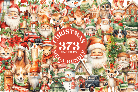 Christmas Clipart Bundle Watercolor: Illustrations Review