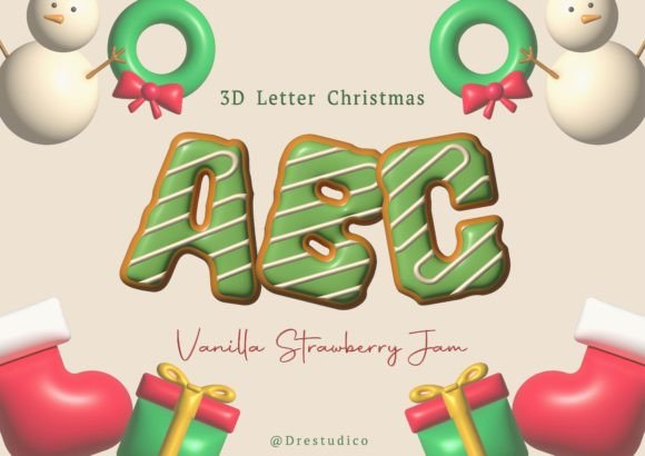Christmas Cookie Green 3D Alphabet Illustrations Review