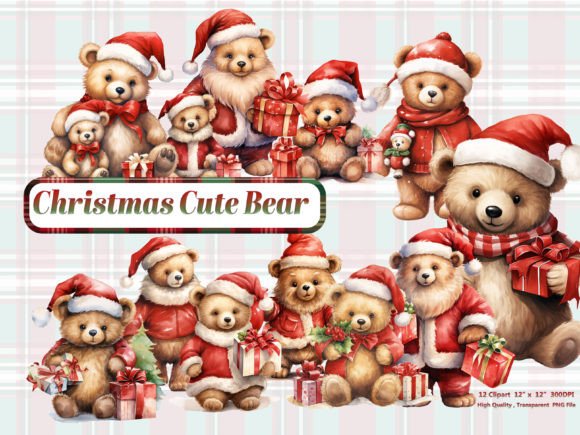 Christmas Cute Bear Clipart & Illustrations Review