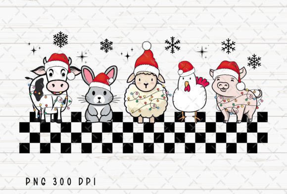 Christmas Farm Cow Illustrations for Sellers