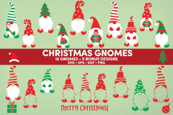 Christmas Holiday Gnomes: Festive Illustrations