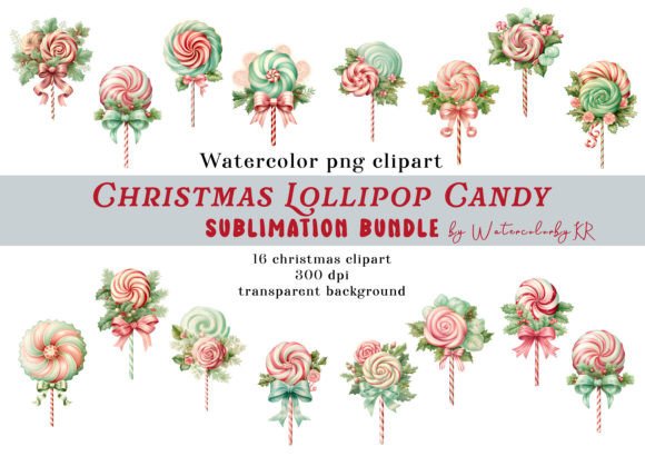 Christmas Lollipop Candy Bundle Illustrations