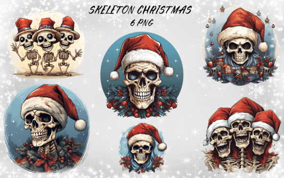 Christmas Skeleton Bundle: Bold Illustrations