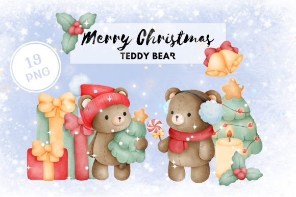 Christmas Teddy Bear Watercolor Illustrations Review
