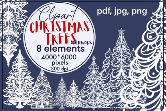 Christmas Trees PNG Bundle: Festive Illustrations