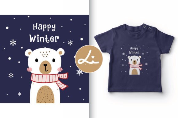 Cute Bear Illustrations for Christmas Digital Products