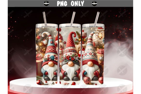 Gnome Tumbler Wraps: Festive Illustrations