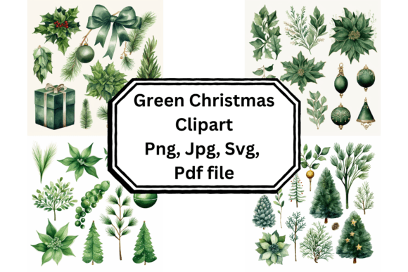 Green Christmas Clipart & Illustrations Review