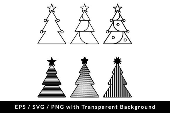 Monochrome Christmas Tree SVG: Illustrations Review