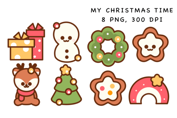 My Christmas Time Sticker: Festive Illustrations