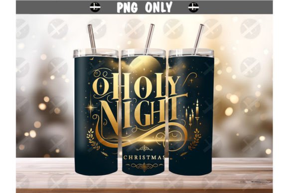 O Holy Night Tumbler Wraps: Festive Illustrations