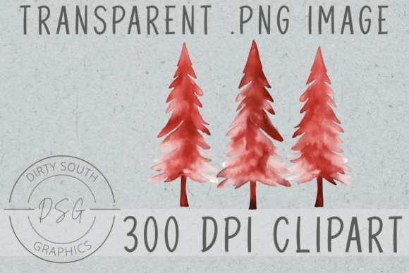 Red Rustic Christmas Trees: Illustrations Review