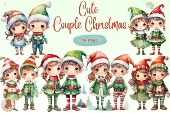 Review: Sublimation Cute Couple Christmas Bundle Illustrations