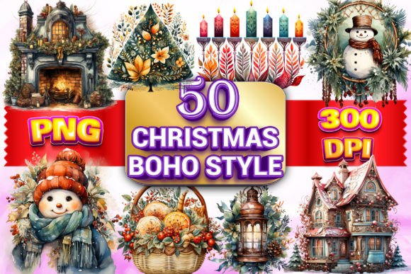 Reviewing Christmas Boho Clipart 10 Illustrations