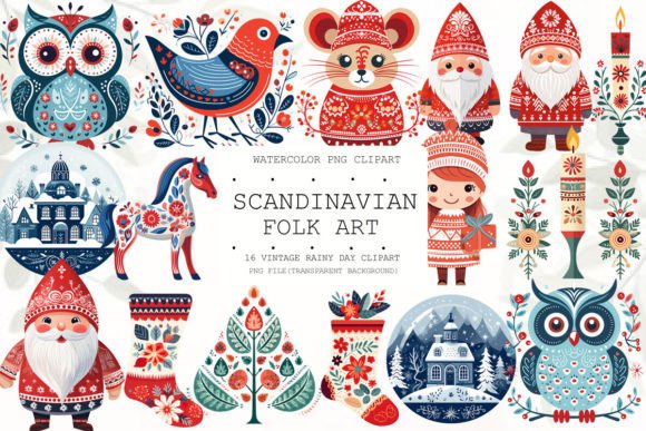 Scandinavian Folk Art Illustrations for Branding