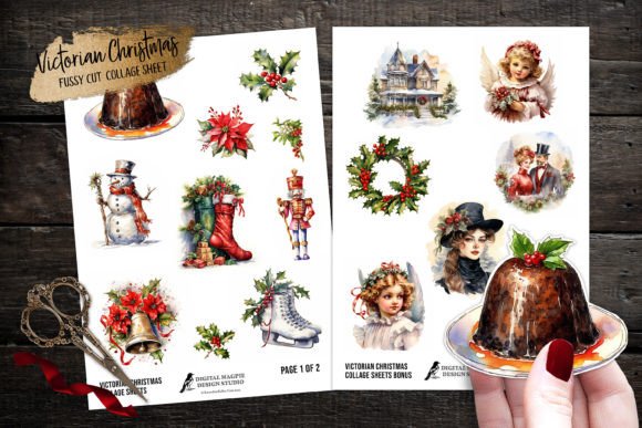 Victorian Christmas Collages: Brand Illustrations