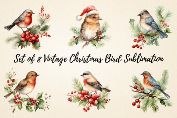 Vintage Christmas Bird Sublimation: A Designer’s Review of Illustrations