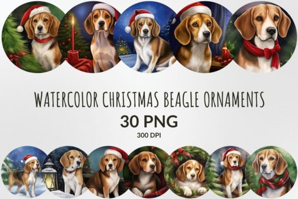 Watercolor Christmas Beagle Ornaments: Illustrations Review